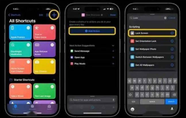 普洱苹果14锁屏维修店分享iPhone14升级iOS16.4后如何创建锁屏快捷方式 