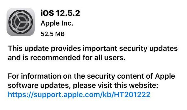 普洱苹果手机维修分享iOS12.5.2发布，建议所有老苹果用户安装 